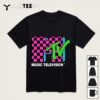 Classic MTV Logo Pink And Blue Checker Design T Shirt1