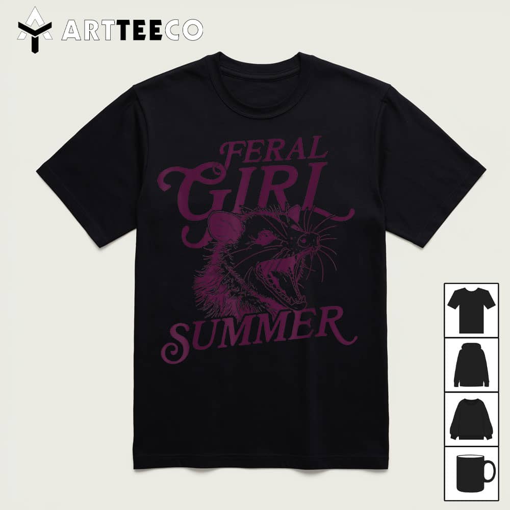 Feral Girl Summer Opossum Vintage T Shirt1