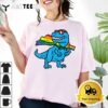 Gay Pride Dino Trex Rainbow Flag Lgbt Ally Boys Kids Toddler T Shirt2