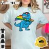 Gay Pride Dino Trex Rainbow Flag Lgbt Ally Boys Kids Toddler T Shirt3