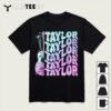 Girl Retro TAYLOR First Name Personalized Groovy Birthday T Shirt1