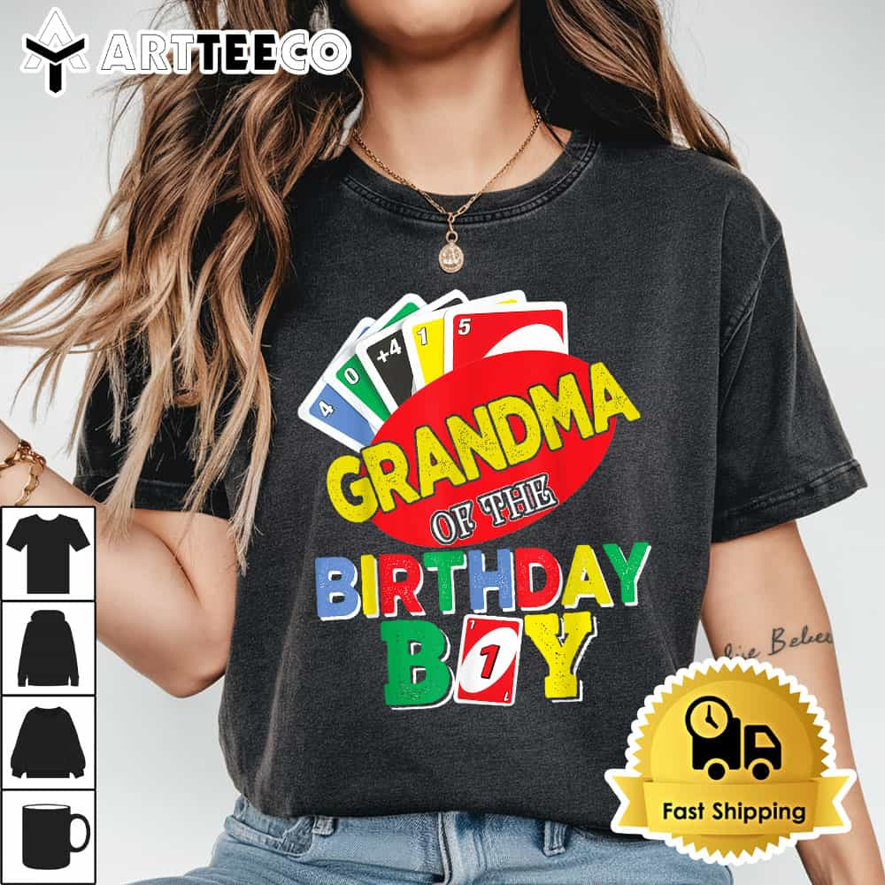 Grandma Of The Uno Birthday Boy Uno Birthday Boy T Shirt1