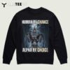 Human By Chance Alpha By Choice Cool Funny Alpha Wolf Meme T Shirt3