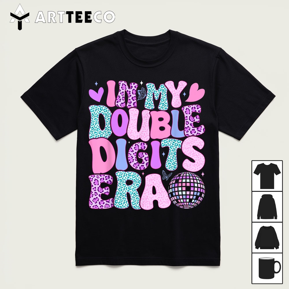 In My Double Digits Era Retro 10 Year Old 10th Birthday Girl T Shirt 11