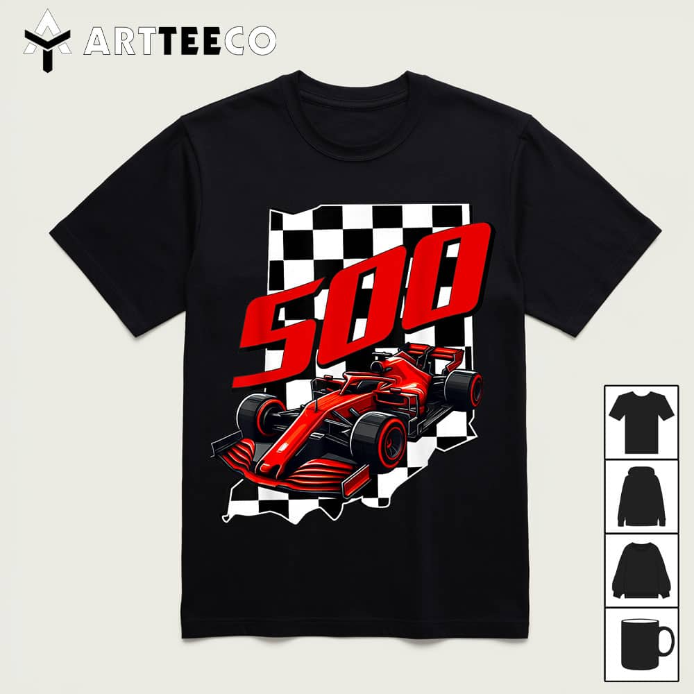 Indianapolis Indiana State 500 Race Car Formula Racing Car T Shirt1