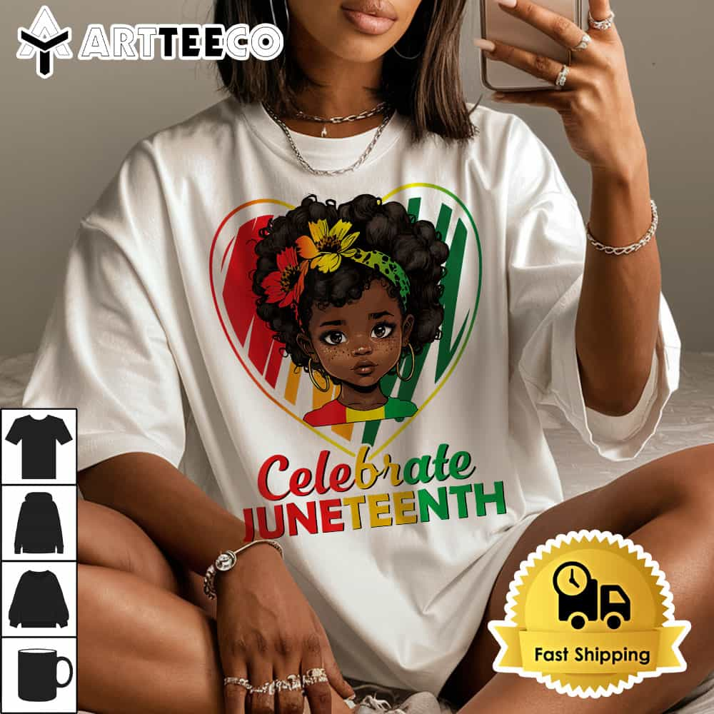 Juneteenth Celebrate girls kids African American black 1865 T Shirt1