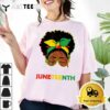 Juneteenth Outfit Women Messy Bun Eye Glasses T Shirt2