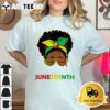 Juneteenth Outfit Women Messy Bun Eye Glasses T Shirt3