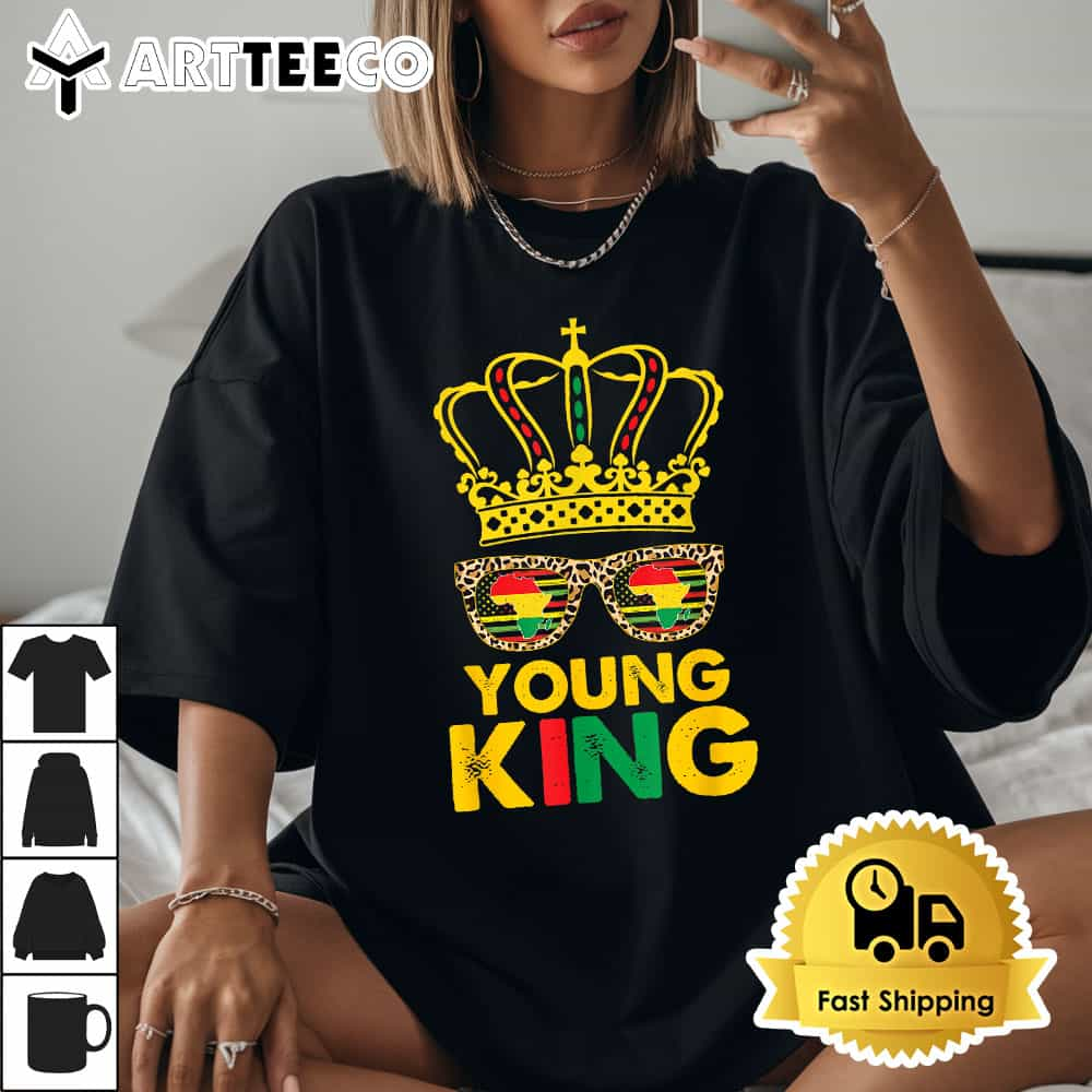 Kids Boys Young King Crown African American 1865 Juneteenth T Shirt1