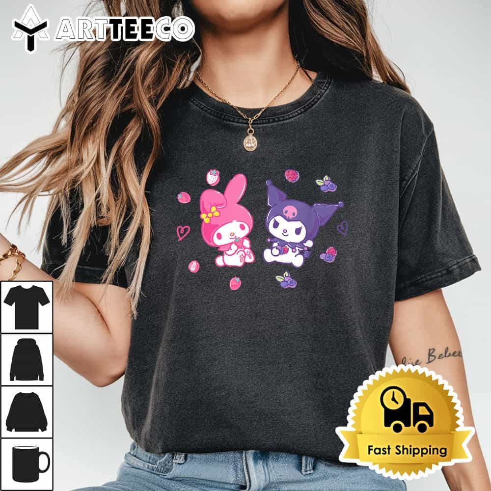 Kuromi and My Melody Berries T Shirt1