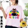 LGBT Ally Cat Be Kind Gay Rainbow Funny LGBTQ Flag Gay Pride T Shirt2