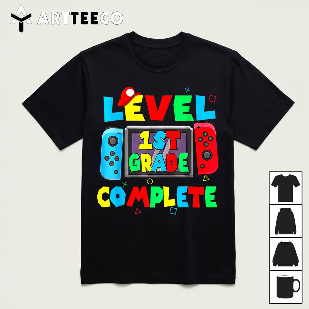 Level 1st grade complete last day of school video game T Shirt1