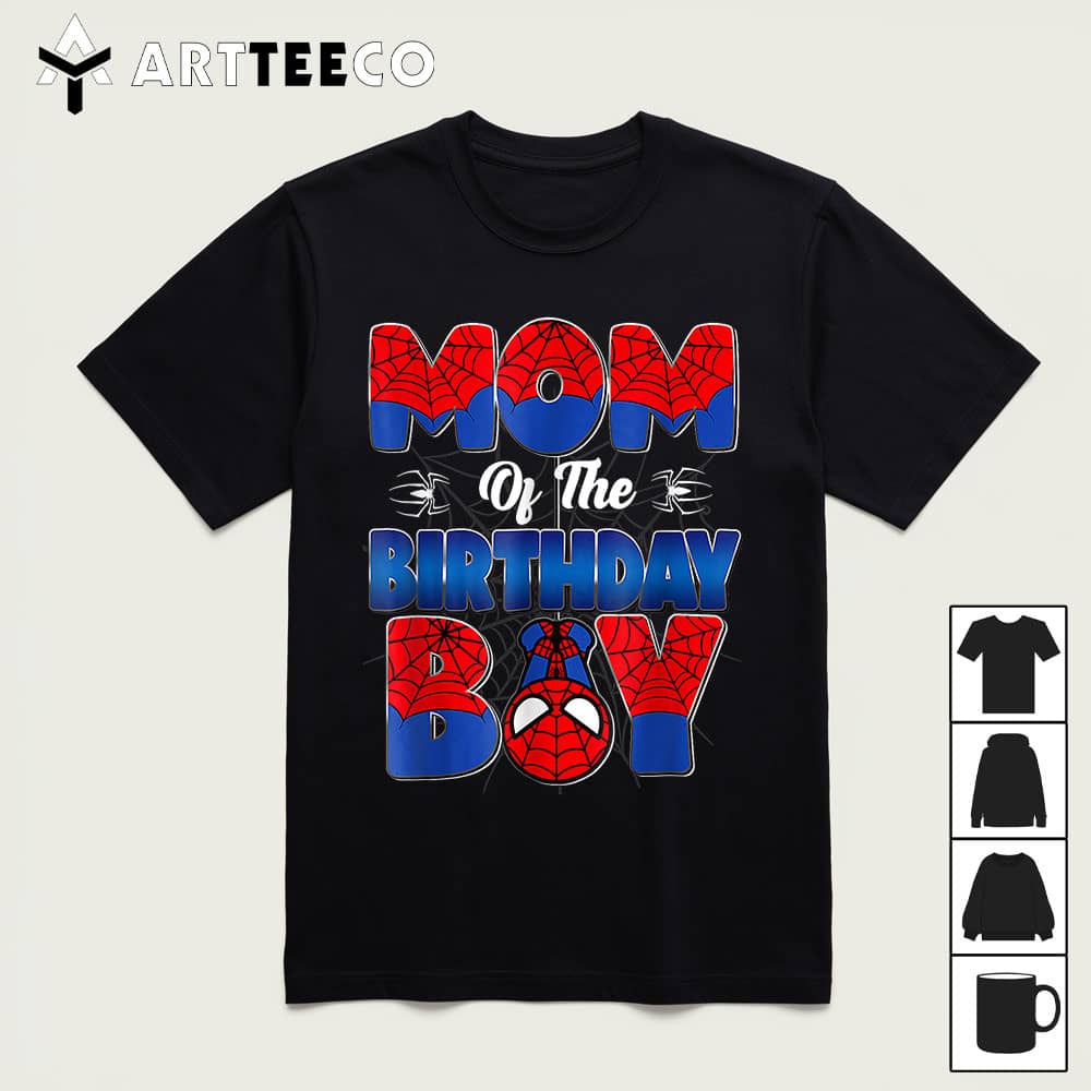 Mom And Dad Birthday Boy Spider Family Matching T Shirt1