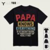 Papa Knows Everything Funny Fathers Day Papa T Shirt1