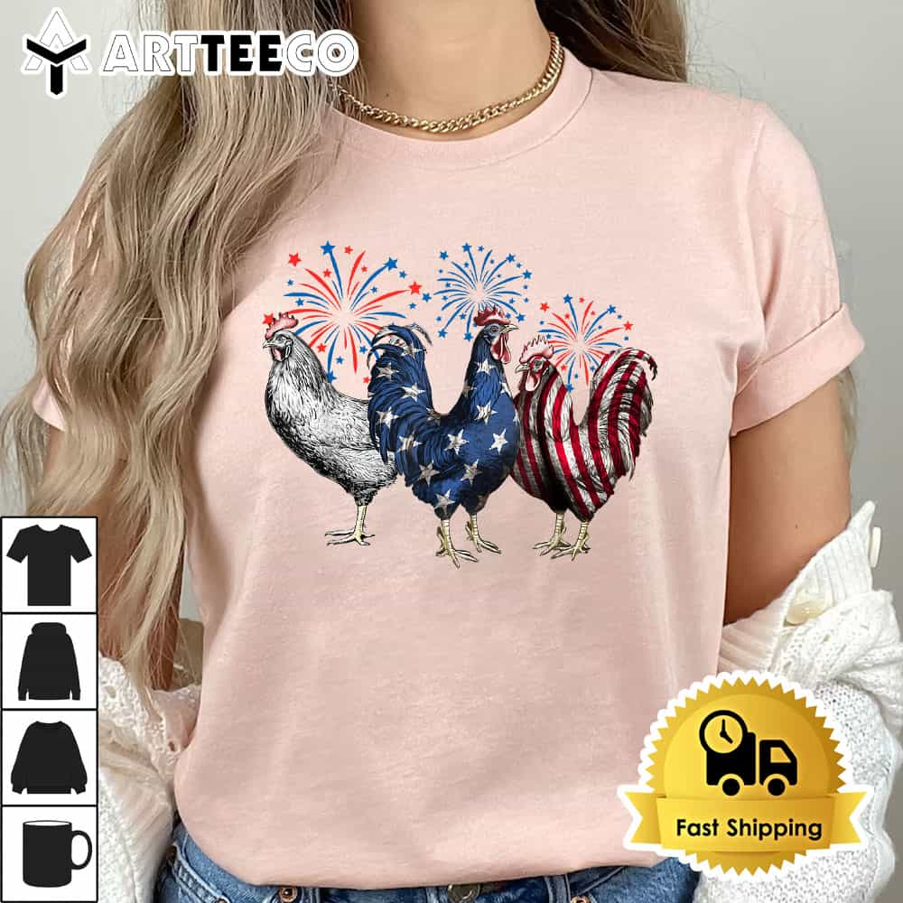 Patriotic USA Chicken USA Hen 4th Of July For Men Women Kids T Shirt1