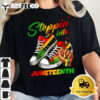 Stepping into juneteenth Afro Woman Black Girls Sneakers men T Shirt2