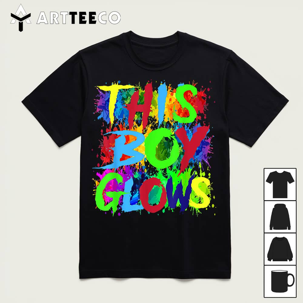 This Boy Glows Cute Boys Man Son Party team T Shirt1