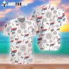 4th Of July Hawaii Shirt Flag On White Watercolor Hawaiian Shirt