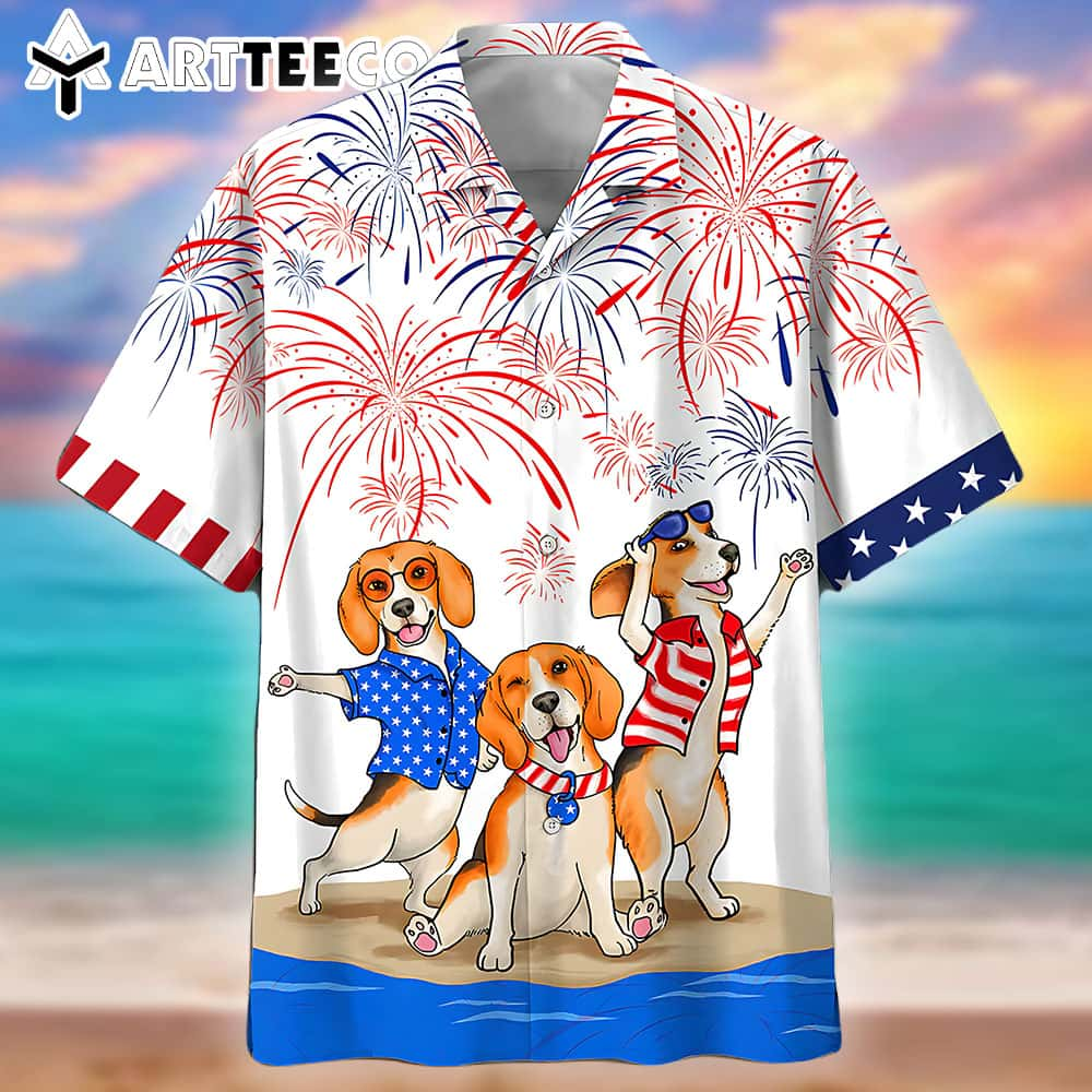 Beagle 4th Of July Trendy Hawaiian Shirt Independence Day Trendy Hawaiian Shirt Usa Patriotic Trendy Hawaiian Shirt