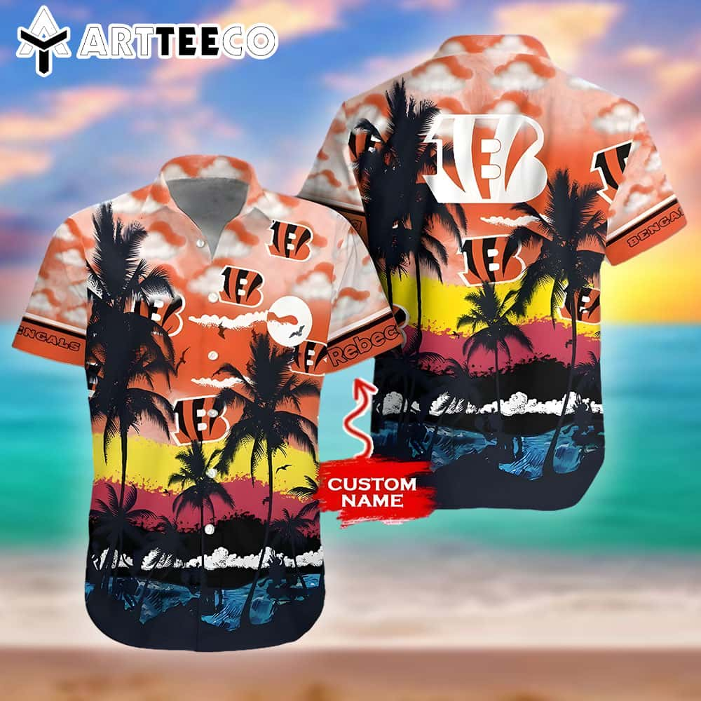 Cincinnati Bengals Nfl Gift For Fan Personalized Hawaiian Shirt Short