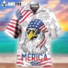 Eagle Gangster Biker Wearing Sunglasses Independence Day American Hawaiian Shirt