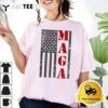 MAGA Flag Shirt Gray and Red Distressed American Flag T Shirt2