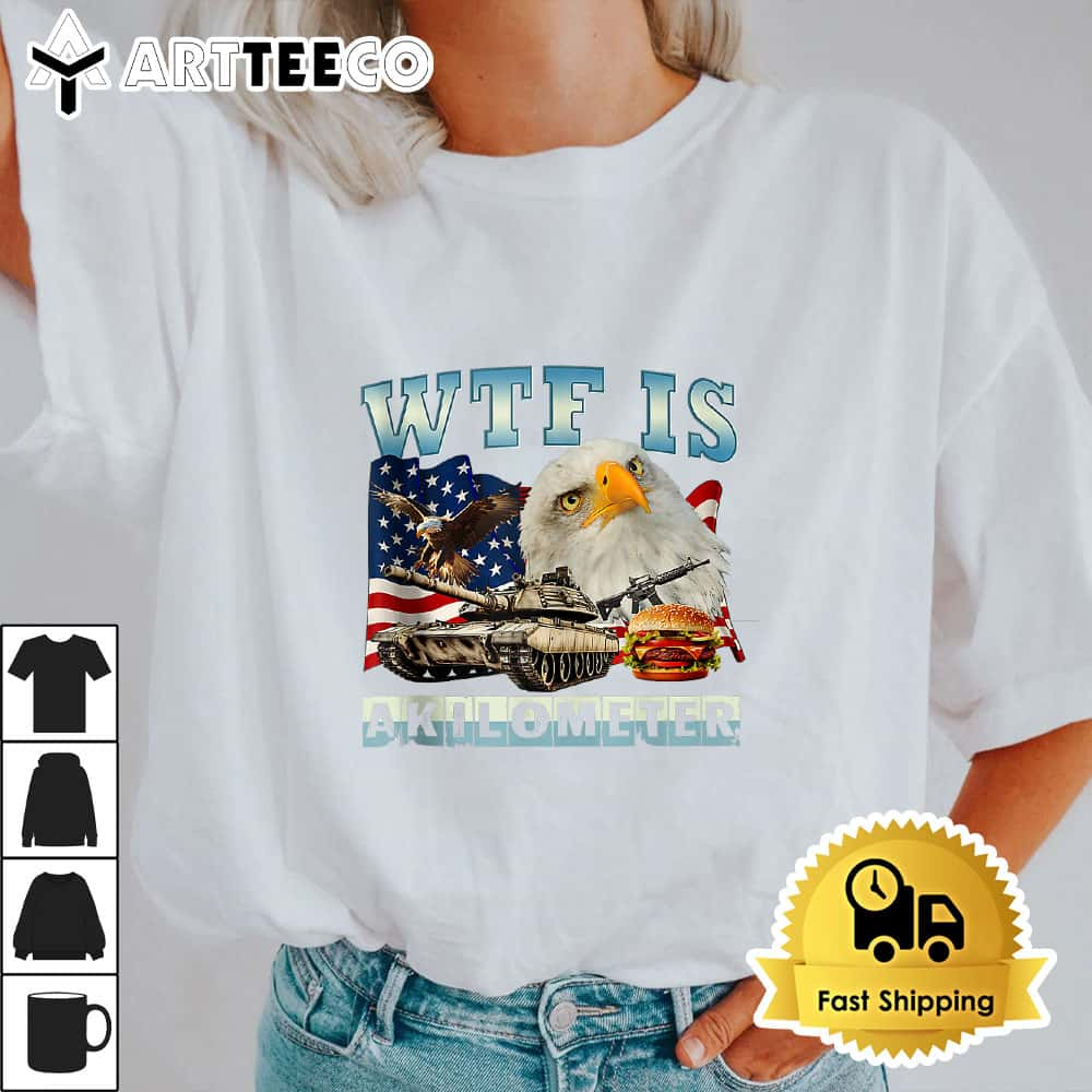 WTF Is A Kilometer Eagle Badge American Signature Burger Tank Top1