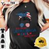 Yes Im An Ultra MAGA Girl Proud Of It USA Flag Messy Bun T Shirt3