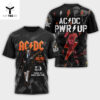 Ac Dc 50 Years Of Rock And Roll Pwr Up Design 3d T shirt