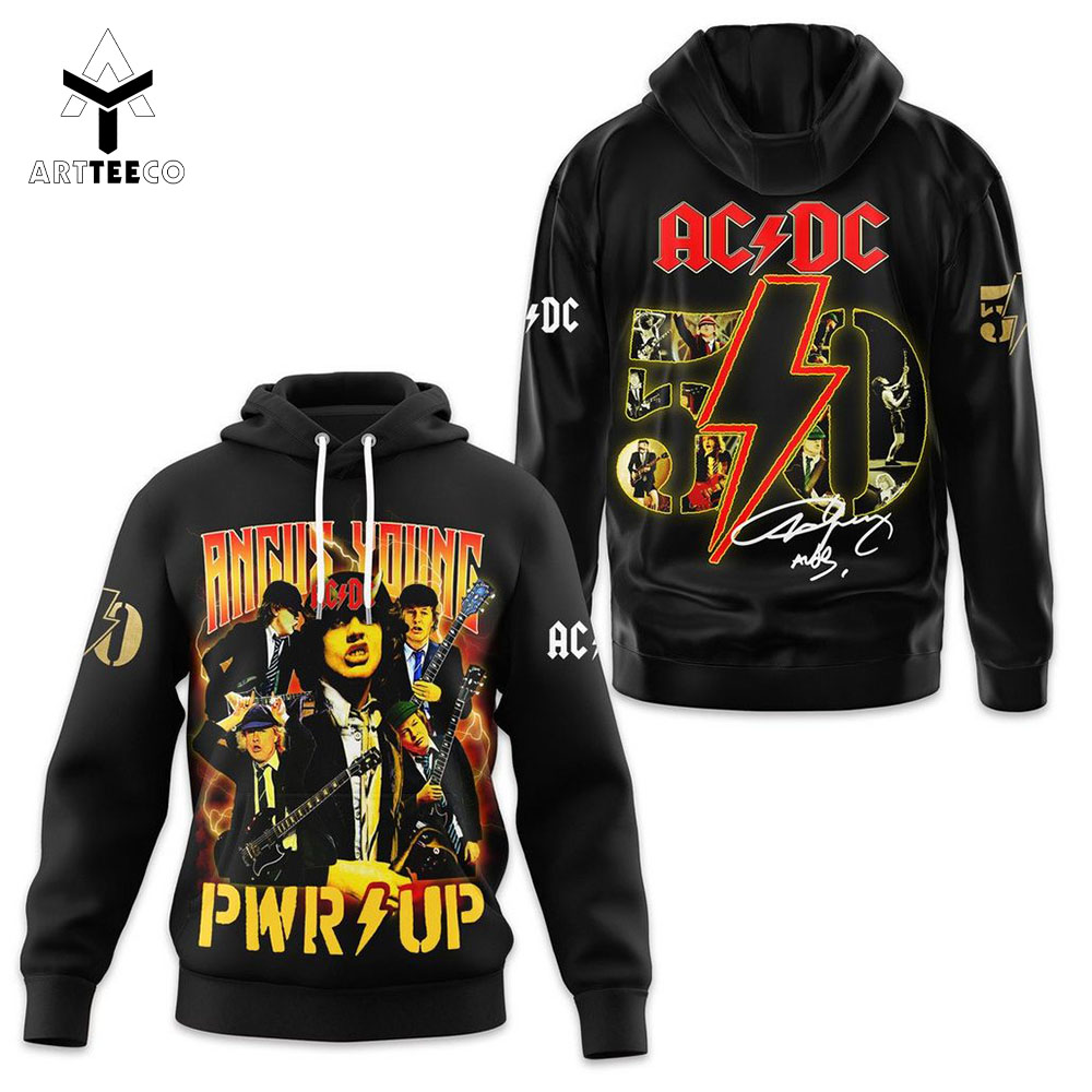 Ac Dc Angus Young Pwr up Signature Design Hoodie 3D Shirt