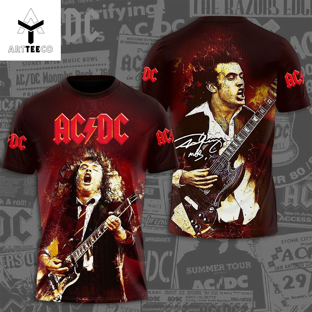 Ac Dc Angus Young Signature 3d T shirt