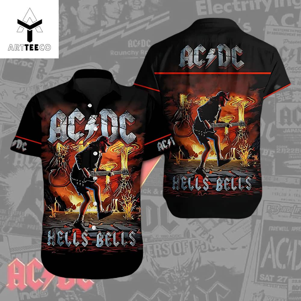 Ac Dc Hells Bells Tropical Hawaiian Shirt