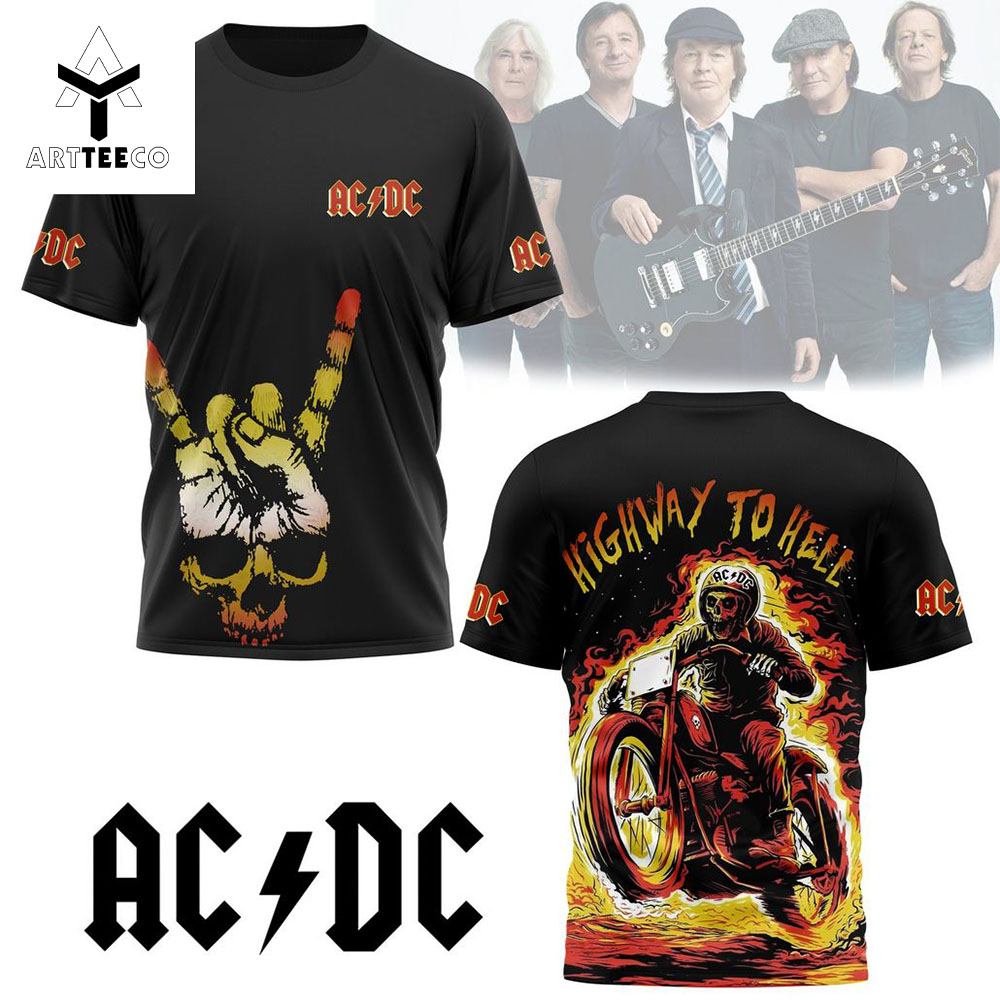 Ac Dc Highway To Hell Black 3d T shirt