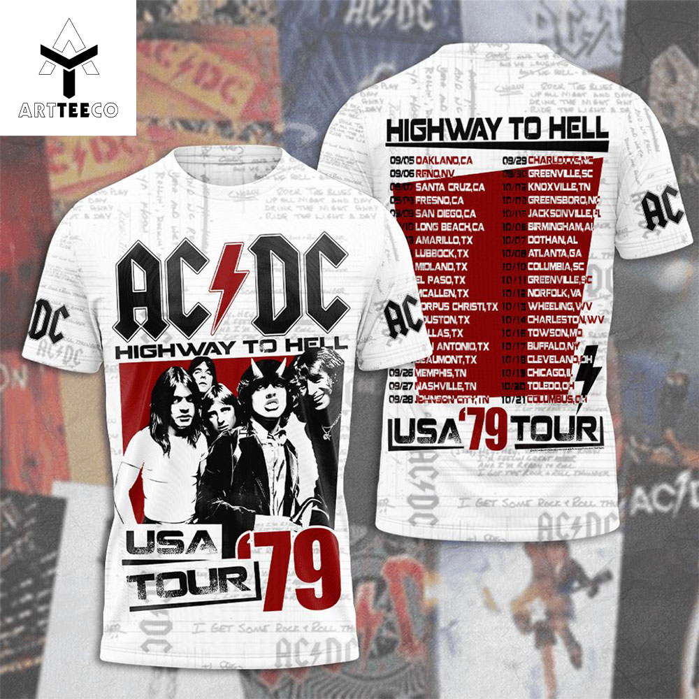 Ac Dc Highway To Hell Usa Tour 79 Design 3d T shirt