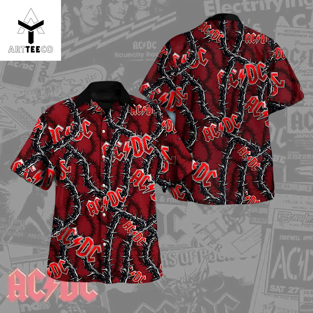 Ac Dc Music Band Tropical Red Hawaiian Shirt