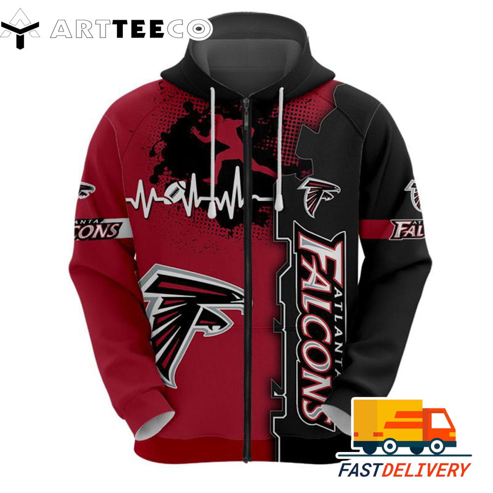 Atlanta Falcons Heartbeat Graphic 3D Shirt Unique gifts For Fans All Over Print