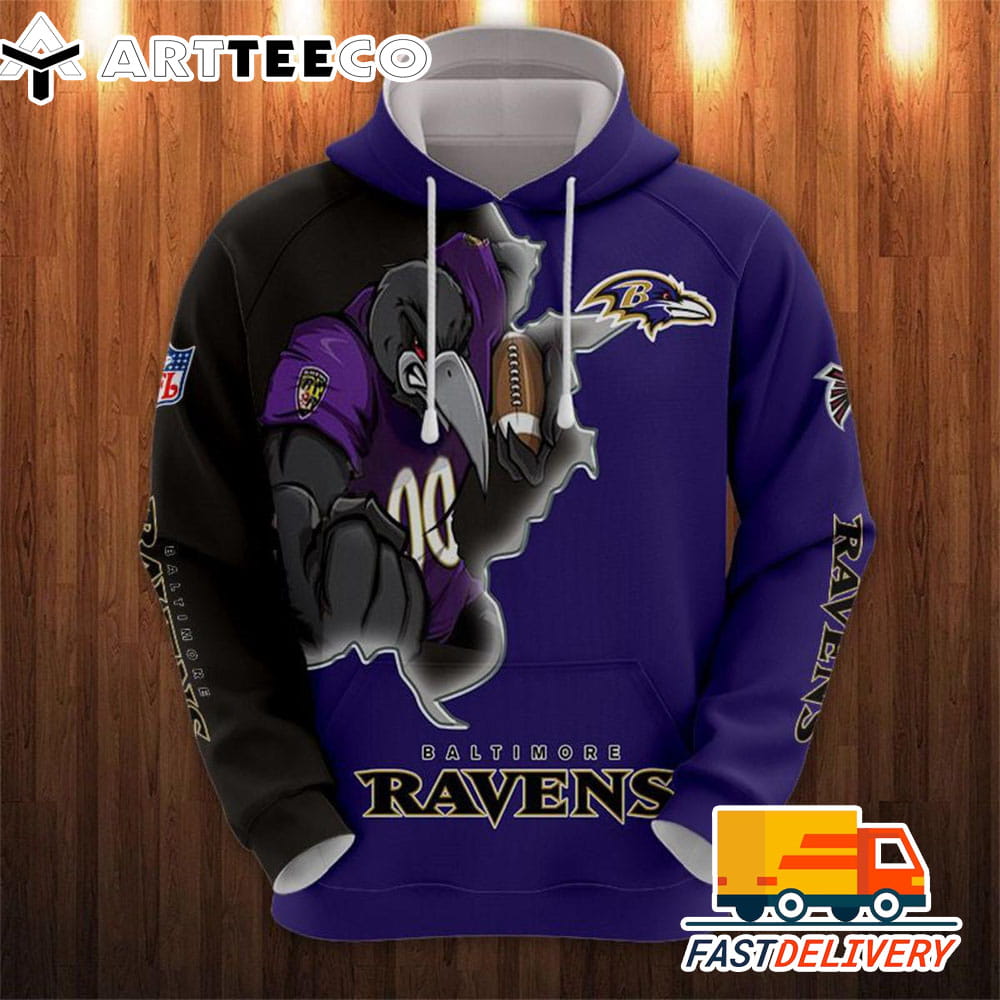 Baltimore Ravens Style Mascot 3D Shirt Unique gifts For Fans All Over Print