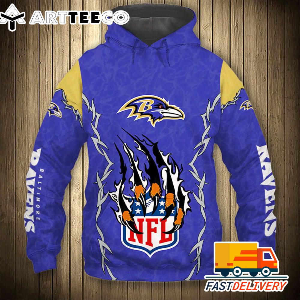 Baltimore Ravens Style Monster Claws 3D Shirt Unique gifts For Fans All Over Print