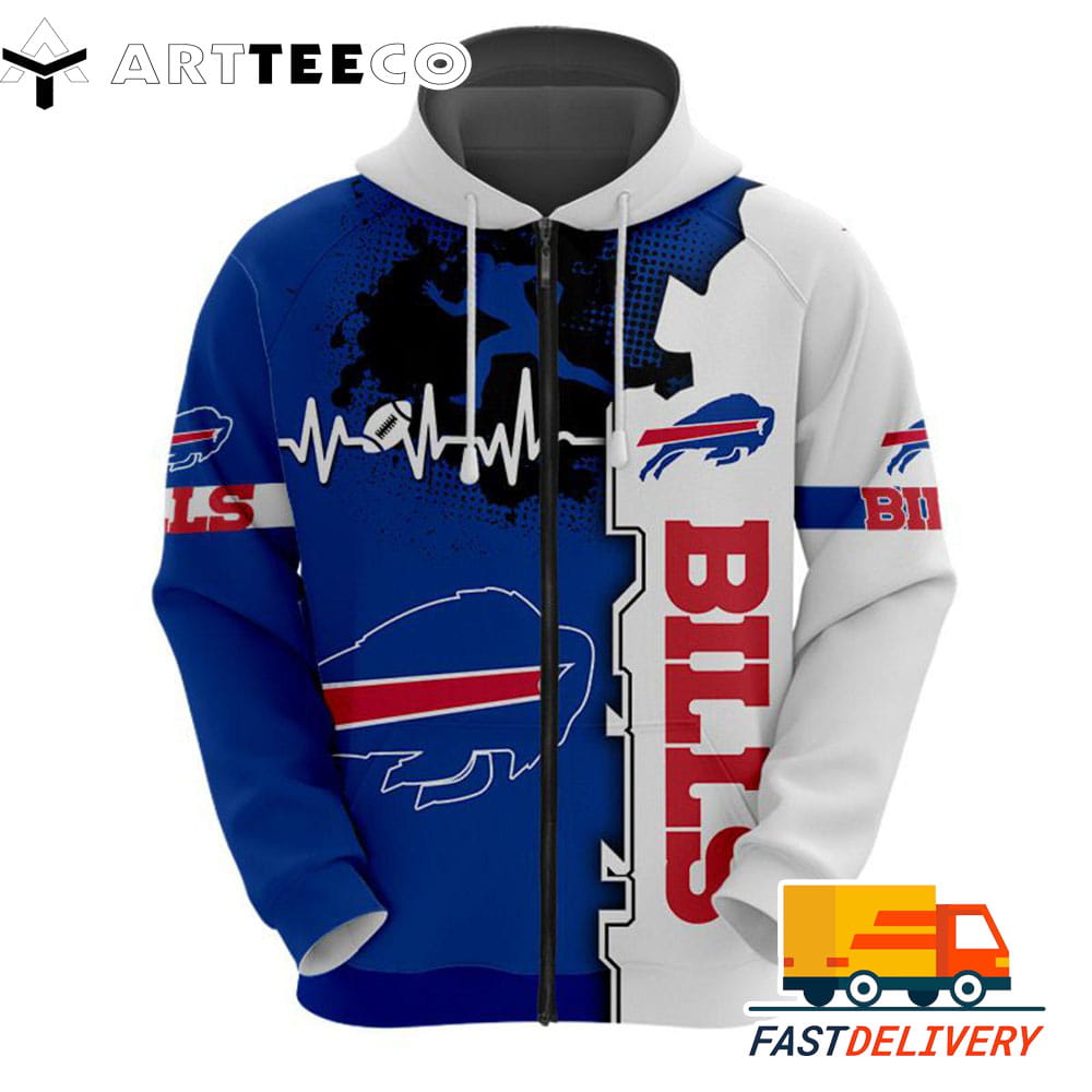 Buffalo Bills Heartbeat Graphic 3D Shirt Unique gifts For Fans All Over Print