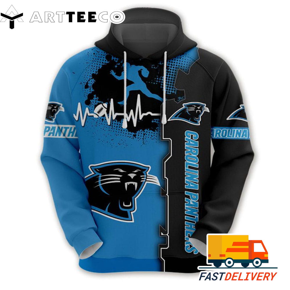 Carolina Panthers Heartbeat Graphic 3D Shirt Unique gifts For Fans All Over Print