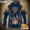 Chicago Bears Style Monster Claws 3D Shirt Unique gifts For Fans All Over Print