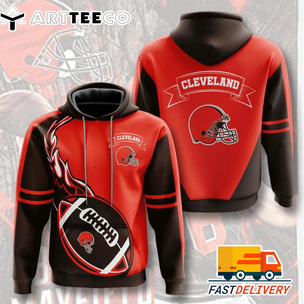 Cleveland Browns Style Flame Ball 3D Shirt Unique gifts For Fans All Over Print