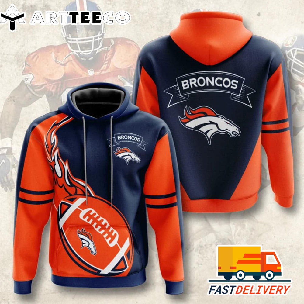 Denver Broncos Style Flame Ball 3D Shirt Unique gifts For Fans All Over Print