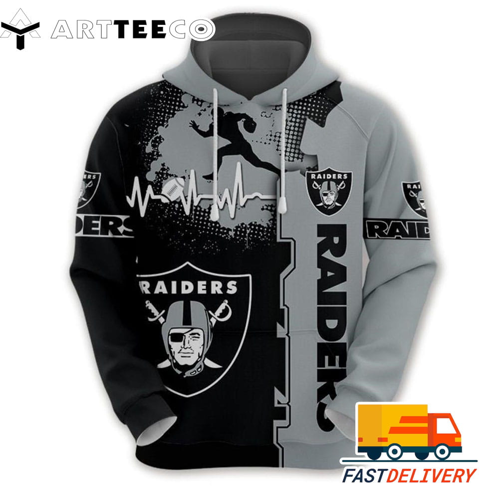 Las Vegas Raiders Heartbeat Graphic 3D Shirt Unique gifts For Fans All Over Print