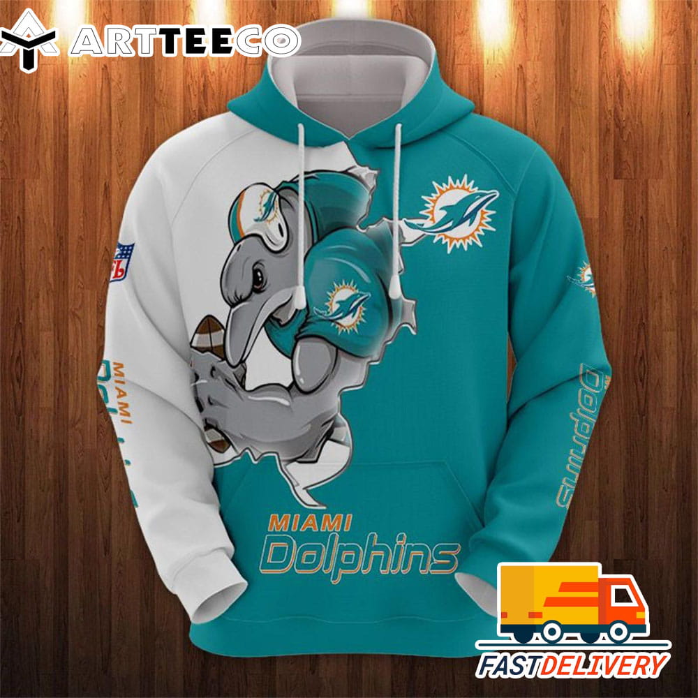 Miami Dolphins Style Mascot 3D Shirt Unique gifts For Fans All Over Print