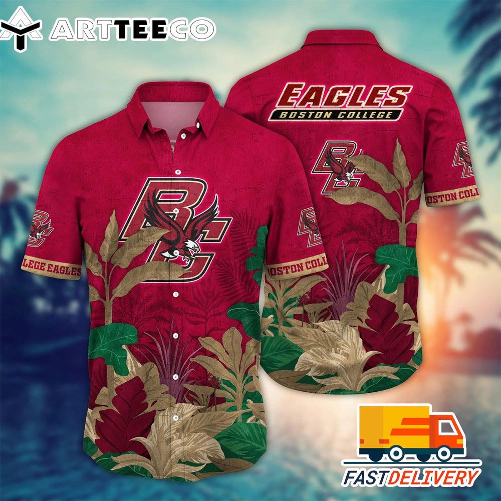 NCAA Boston College Eagles Hawaiian Shirt Tree Tropical Gift For Fans Football Lover