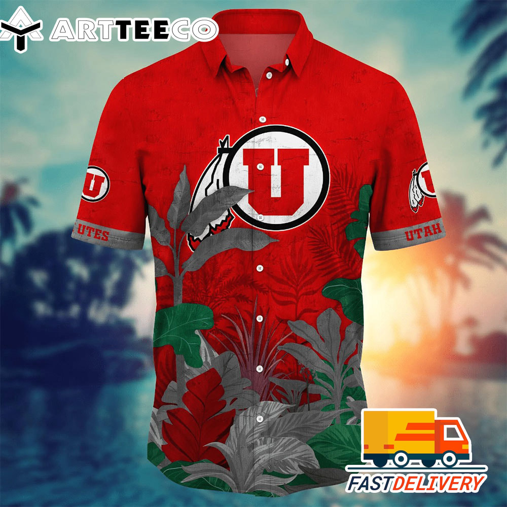 NCAA Utah Utes Hawaiian Shirt Tropical Gift For Fans Football Lover