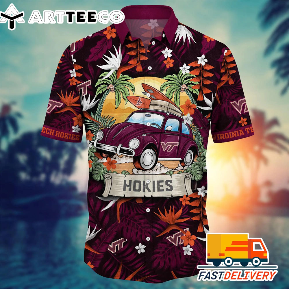 NCAA Virginia Tech Hokies Hawaiian Shirt Vacation Gift For Fans Football Lover