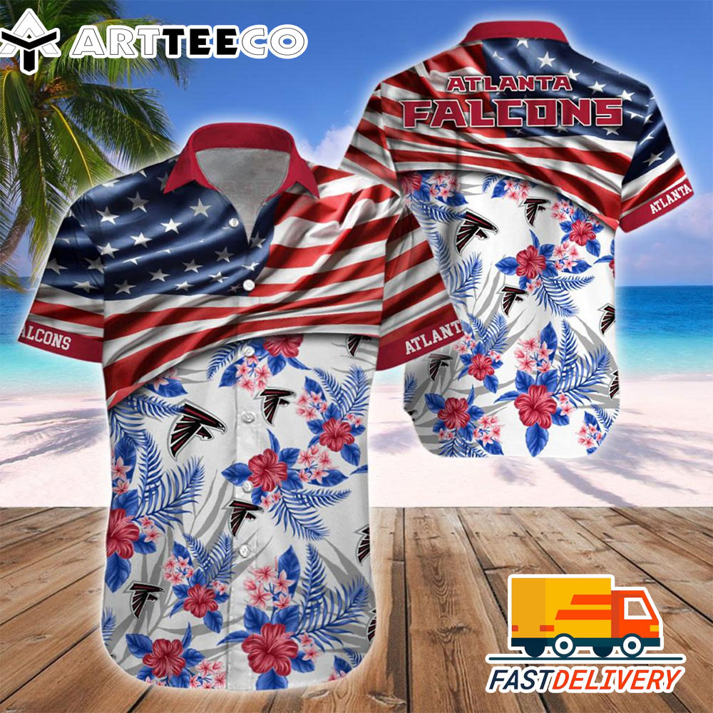 NFL Atlanta Falcons Hawaiian Shirt Flag Us Style Gift For Fans Football Lover