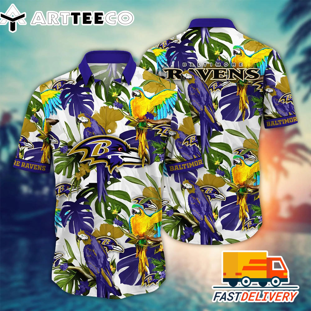 NFL Baltimore Ravens Hawaiian Shirt Style Bird Gift For Fans Football Lover